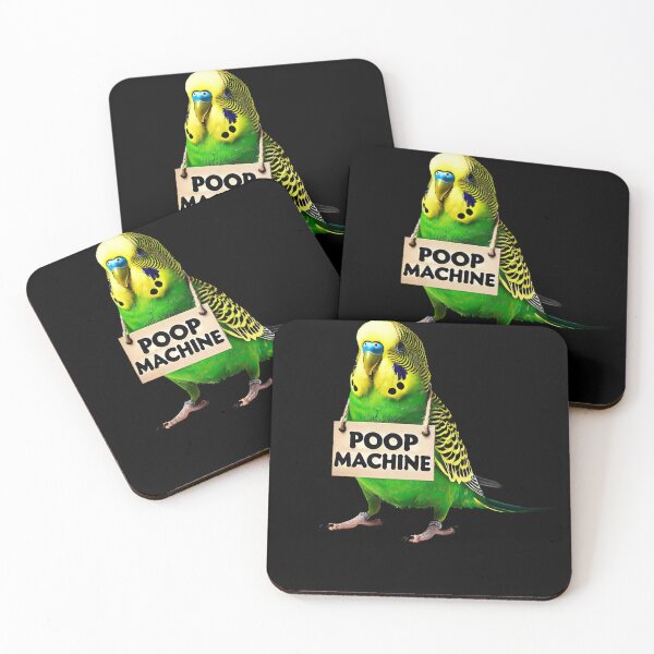 Item preview, Funny Poop Machine Green Budgerigar Parakeet Parrot Lover Birding Meme designed and sold by Kimberley King Art  King Art.