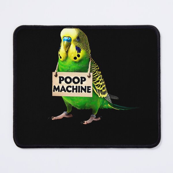Item preview, Funny Poop Machine Green Budgerigar Parakeet Parrot Lover Birding Meme designed and sold by Kimberley King Art King Art.