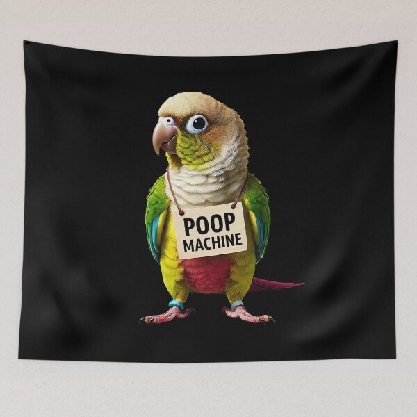 Item preview, Funny Poop Machine Green Cheeked Pineapple Conure Parrot Lover Birding Meme designed and sold by Kimberley King Art  King Art.