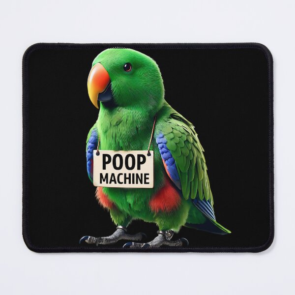 Item preview, Funny Poop Machine Green Eclectus Parrot Lover Birding Meme designed and sold by Kimberley King Art King Art.