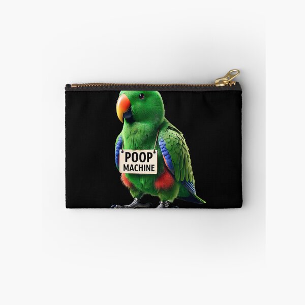 Item preview, Funny Poop Machine Green Eclectus Parrot Lover Birding Meme designed and sold by Kimberley King Art  King Art.