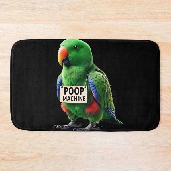 Item preview, Funny Poop Machine Green Eclectus Parrot Lover Birding Meme designed and sold by Kimberley King Art  King Art.