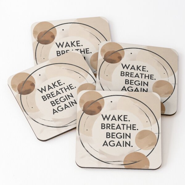 Item preview, Wake. Breathe. Begin Again – Zen Minimalist Quote Art designed and sold by Irene Catchmind.