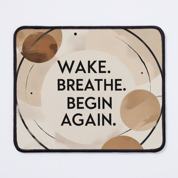 Item preview, Wake. Breathe. Begin Again – Zen Minimalist Quote Art designed and sold by Irene Catchmind.