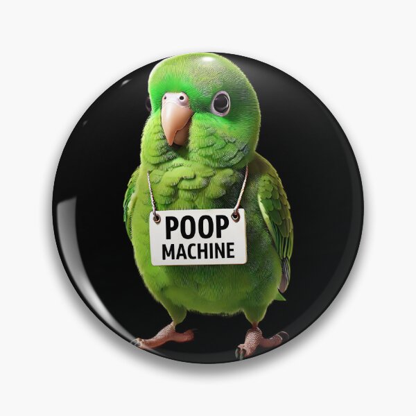 Item preview, Funny Poop Machine Green Parrotlet Parrot Lover Birding Meme designed and sold by Kimberley King Art  King Art.