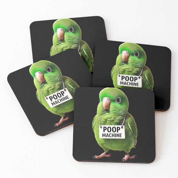 Item preview, Funny Poop Machine Green Parrotlet Parrot Lover Birding Meme designed and sold by Kimberley King Art  King Art.