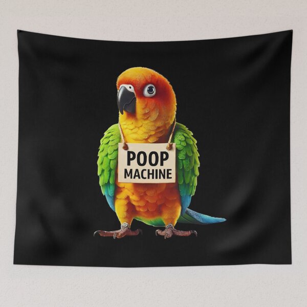 Item preview, Funny Poop Machine Jenday Conure Parrot Lover Birding Meme designed and sold by Kimberley King Art  King Art.