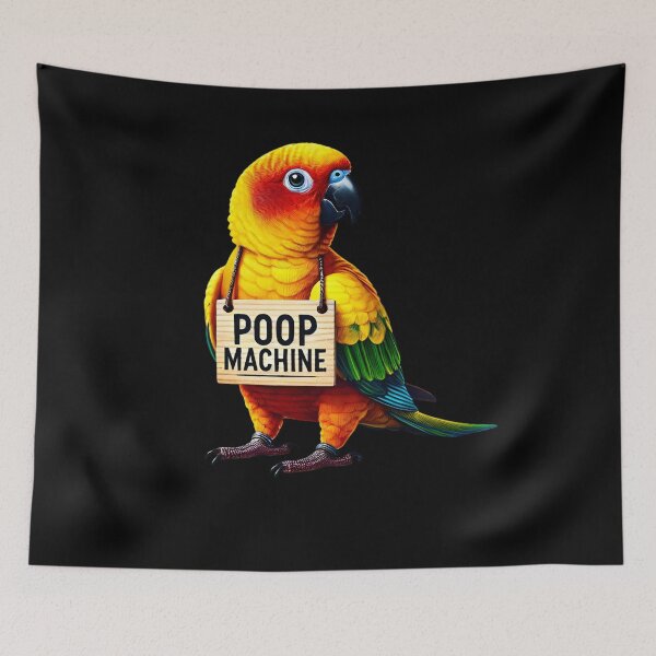 Item preview, Funny Poop Machine Sun Conure Parrot Lover Birding Meme designed and sold by Kimberley King Art  King Art.