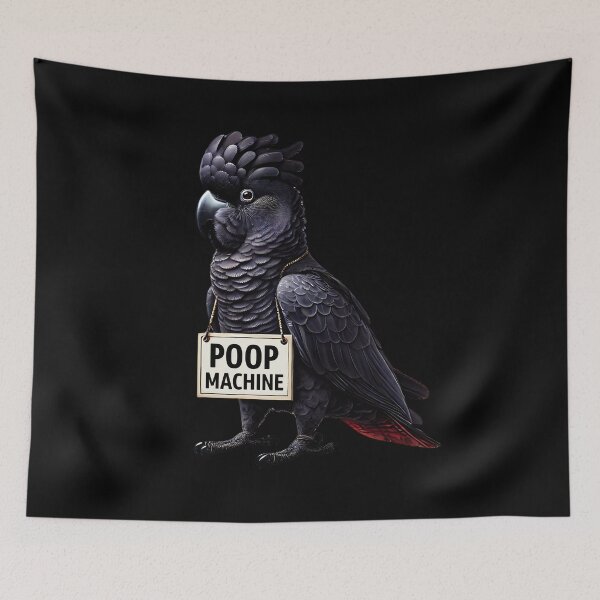 Item preview, Funny Poop Machine Black Cockatoo Parrot Lover Birding Meme designed and sold by Kimberley King Art  King Art.