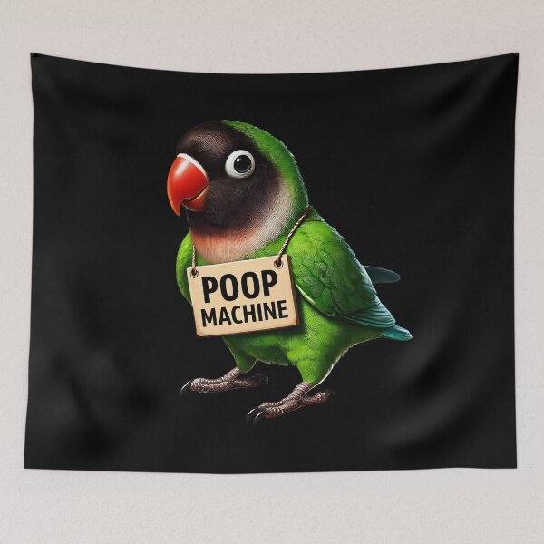 Item preview, Funny Poop Machine Black-Cheeked Lovebird Parrot Lover Birding Meme designed and sold by Kimberley King Art  King Art.