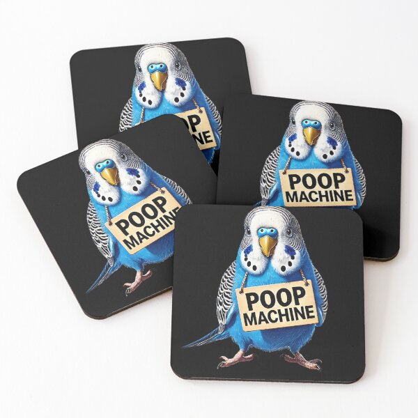Item preview, Funny Poop Machine Blue Budgerigar Parakeet Parrot Lover Birding Meme designed and sold by Kimberley King Art  King Art.