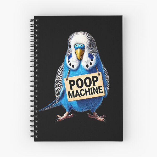 Item preview, Funny Poop Machine Blue Budgerigar Parakeet Parrot Lover Birding Meme designed and sold by Kimberley King Art  King Art.