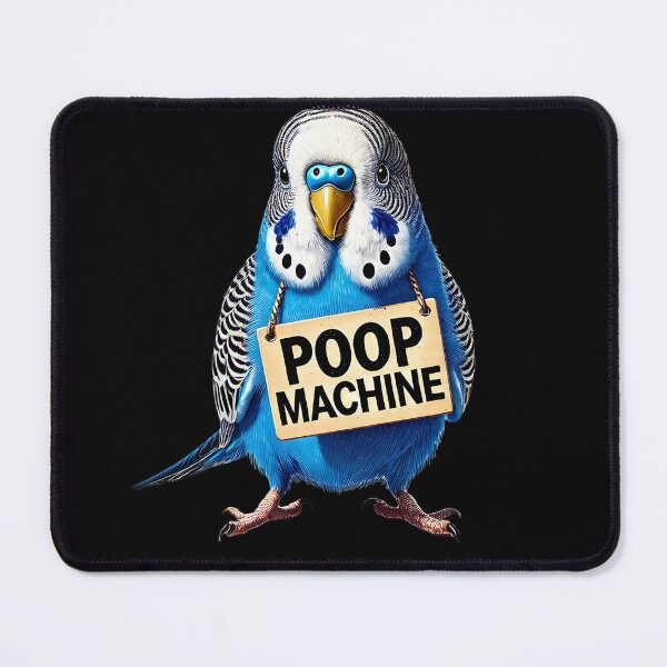 Item preview, Funny Poop Machine Blue Budgerigar Parakeet Parrot Lover Birding Meme designed and sold by Kimberley King Art King Art.