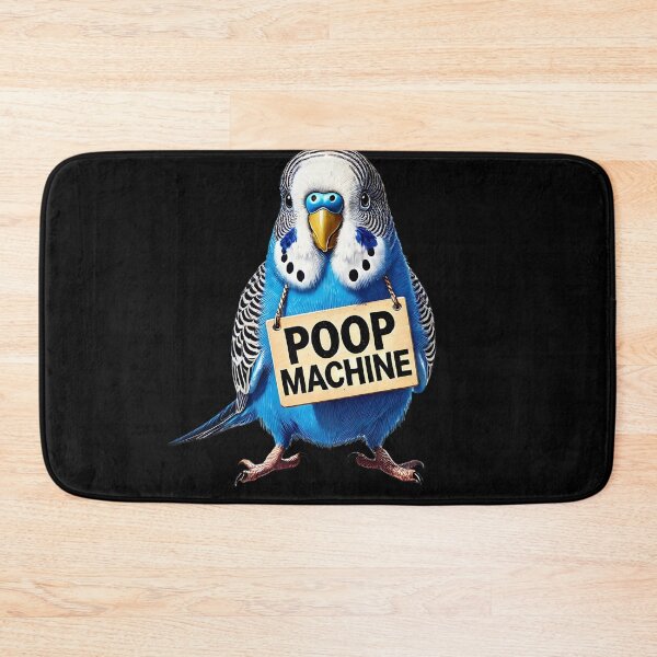 Item preview, Funny Poop Machine Blue Budgerigar Parakeet Parrot Lover Birding Meme designed and sold by Kimberley King Art  King Art.