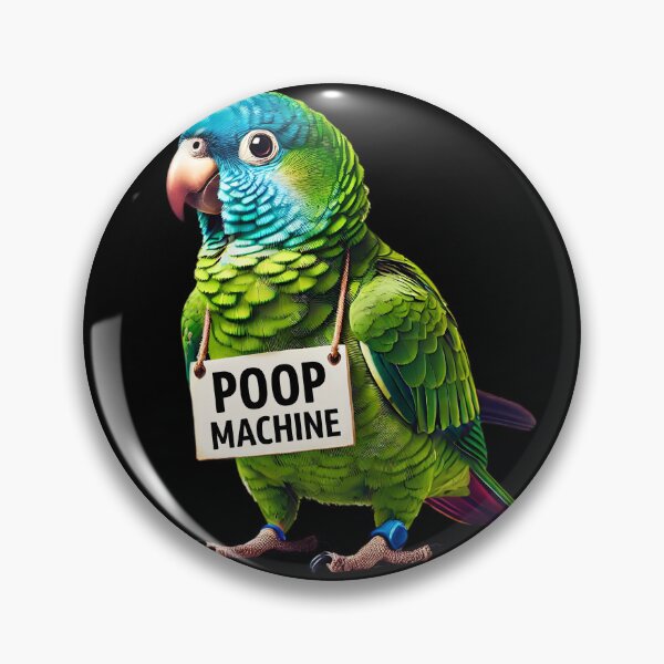 Item preview, Funny Poop Machine Blue Crowned Conure Parrot Lover Birding Meme designed and sold by Kimberley King Art  King Art.