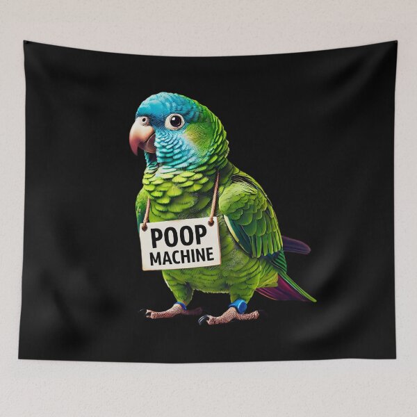 Item preview, Funny Poop Machine Blue Crowned Conure Parrot Lover Birding Meme designed and sold by Kimberley King Art  King Art.