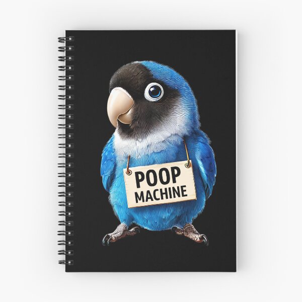 Item preview, Funny Poop Machine Blue Masked Lovebird Parrot Lover Birding Meme designed and sold by Kimberley King Art  King Art.