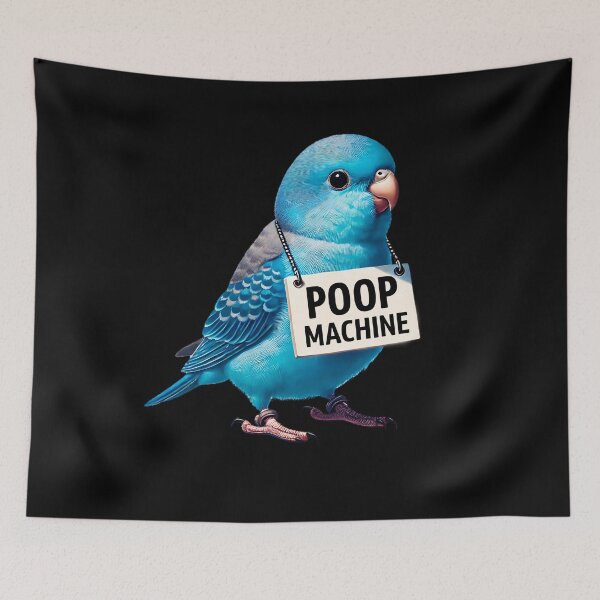 Item preview, Funny Poop Machine Blue Parrotlet Parrot Lover Birding Meme designed and sold by Kimberley King Art  King Art.