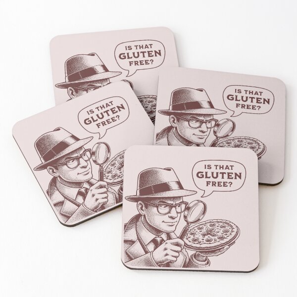 Item preview, Is That Gluten Free? Funny Detective Gluten Free Pizza Retro Vintage Style designed and sold by KLArtzStore.