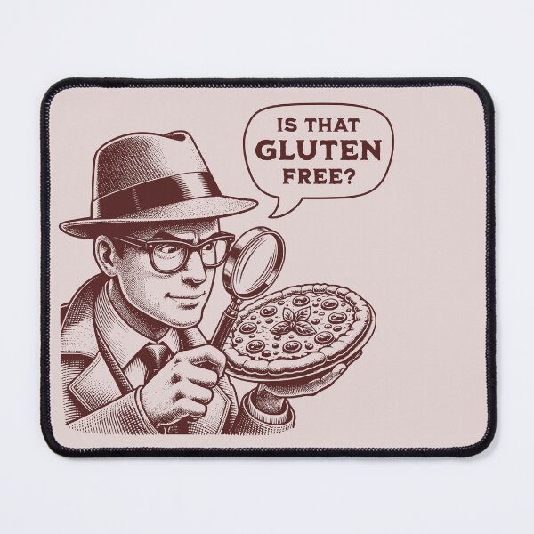 Item preview, Is That Gluten Free? Funny Detective Gluten Free Pizza Retro Vintage Style designed and sold by KLArtzStore.