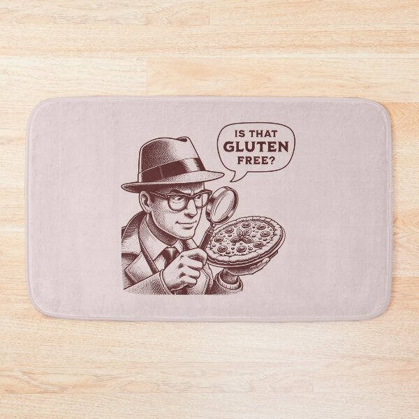 Item preview, Is That Gluten Free? Funny Detective Gluten Free Pizza Retro Vintage Style designed and sold by KLArtzStore.