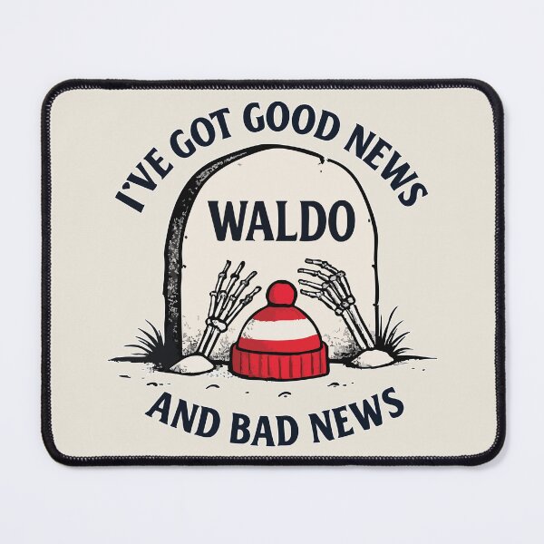 Item preview, Funny Waldo Parody Shirt I’ve Got Good News and Bad News Skeleton Grave Humor Tee for Men Women Dark Comedy Retro Pop Culture Gift designed and sold by XanaduHills.