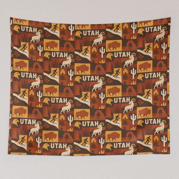 Item preview, Utah State Travel Art Style Illustration USA America designed and sold by kakarikihill.