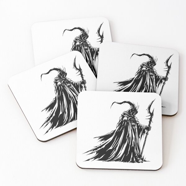 Item preview, Grim Reaper with Scythe – Dark Gothic Death Illustration designed and sold by inkoutninja.