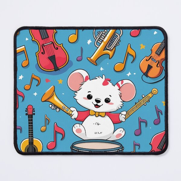 Item preview, White Mouse Playing Colorful Instruments designed and sold by himmershop.