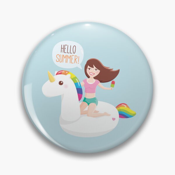 Item preview, Hello Summer Girl on Unicorn Pool Float designed and sold by rustydoodle.