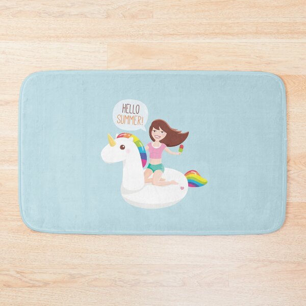 Item preview, Hello Summer Girl on Unicorn Pool Float designed and sold by rustydoodle.