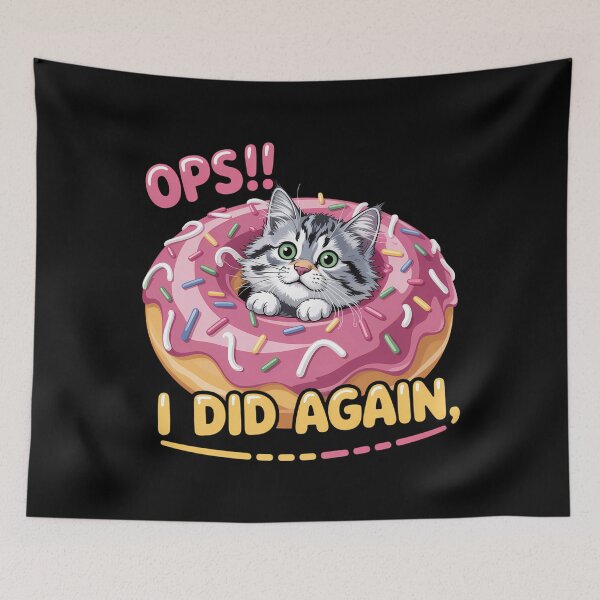 Item preview, Kitten Stuck in a Donut Ops I Did Again designed and sold by Sea4Adventures.