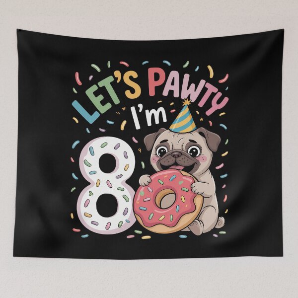 Item preview, Lets Pawty Im 8 Bulldog designed and sold by Sea4Adventures.