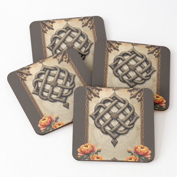 Item preview, Celtic art and floral splendor in warm tones. designed and sold by nicky2342.