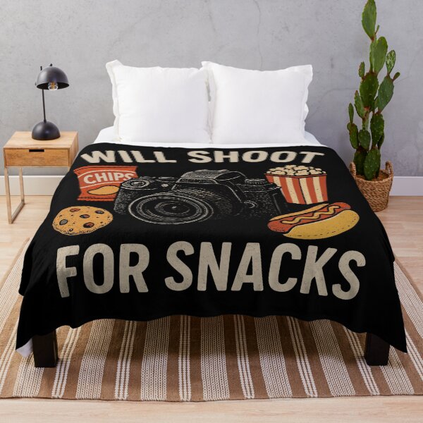 Item preview, Will Shoot For Snacks Funny Photographer Tee designed and sold by ThreadQuirk.