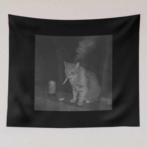Item preview, Cat Smoking Cigarette And_Beer Baddies Get Saddies designed and sold by Gala-Zae.