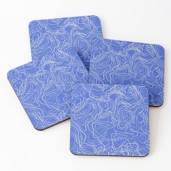 Item preview, Electric Topo – Abstract Blue Line Art designed and sold by IndianShopper.