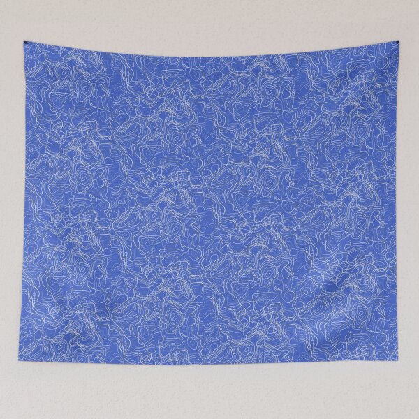 Item preview, Electric Topo – Abstract Blue Line Art designed and sold by IndianShopper.