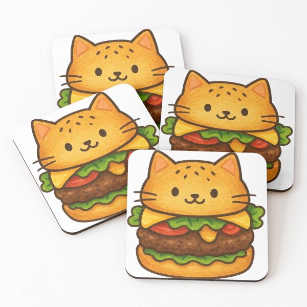 Item preview, Catburger Funny Kawaii Burger Cat Illustration designed and sold by Lacritsa .