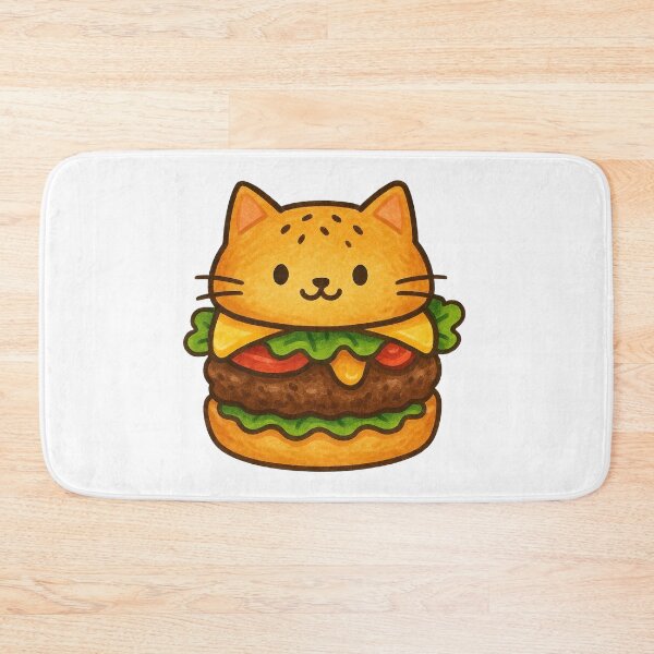 Item preview, Catburger Funny Kawaii Burger Cat Illustration designed and sold by Lacritsa .