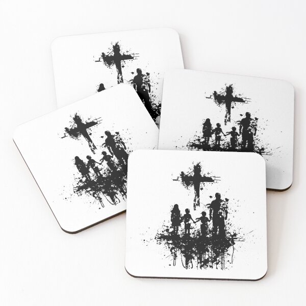 Item preview, Faith and Family – Grunge Cross and Silhouette Art designed and sold by inkoutninja.