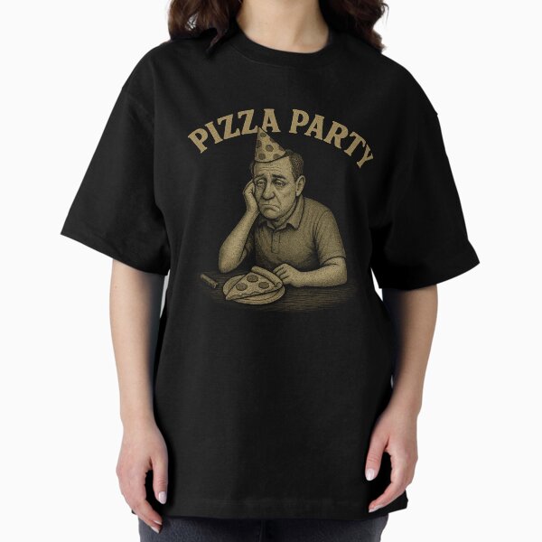Artikel-Vorschau von Pizza Party – Lustiges trauriges Mann-Humor-Retro-T-Shirt, designt und verkauft von Depictioner.