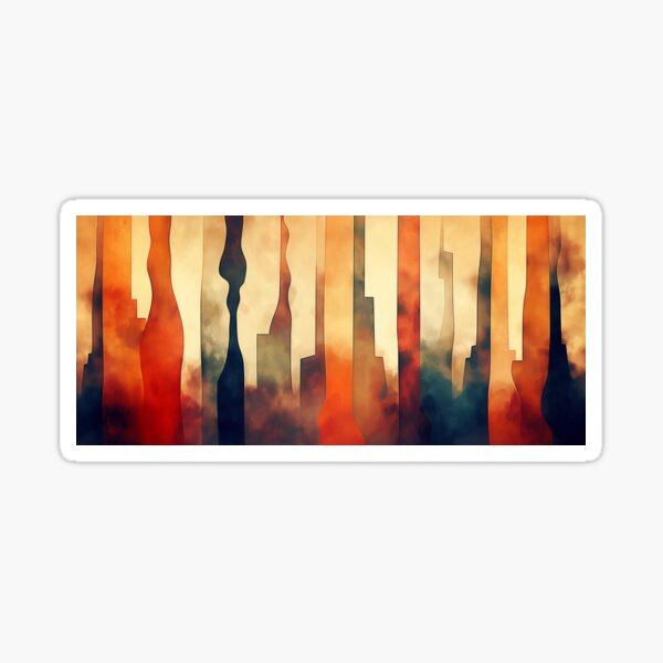 Item preview, Abstract City Skyline – Warm Urban Silhouette Wall Art designed and sold by Art of Ngu.