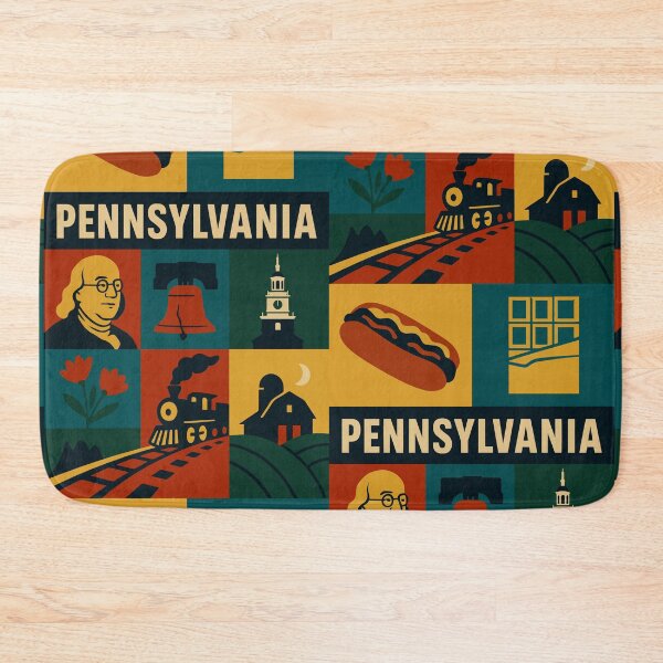 Item preview, Pennsylvania Keystone State Travel Art Style USA America designed and sold by kakarikihill.