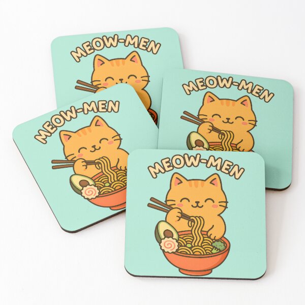 Item preview, Meow-Men – Cute Kawaii Cat Eating Ramen | Funny Noodle Lover Design designed and sold by The Wonder cabinet.