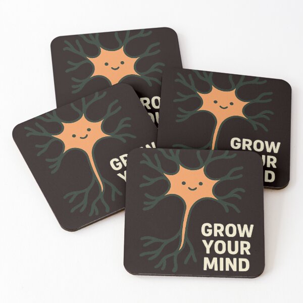 Item preview, Grow Your Mind – Cute Neuron Brain Growth Motivation Design designed and sold by Tadeusz1.