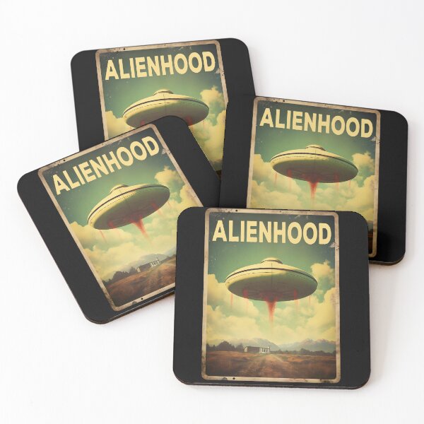 Item preview, Alienhood - Funny UFO & Aliens Lover Vintage Alien Spaceship designed and sold by SecretDicer.
