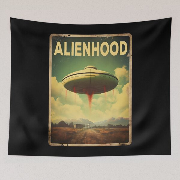 Item preview, Alienhood - Funny UFO & Aliens Lover Vintage Alien Spaceship designed and sold by SecretDicer.