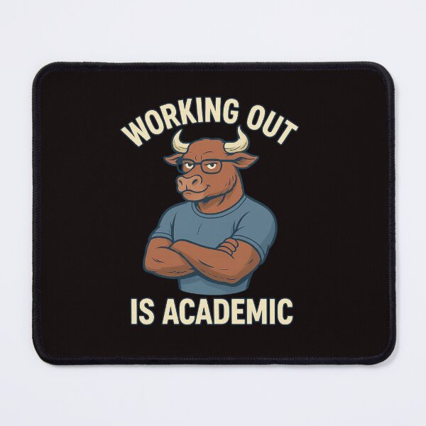 Item preview, Working Out Is Academic – Smart Buff Ox Cartoon Design designed and sold by Tadeusz1.