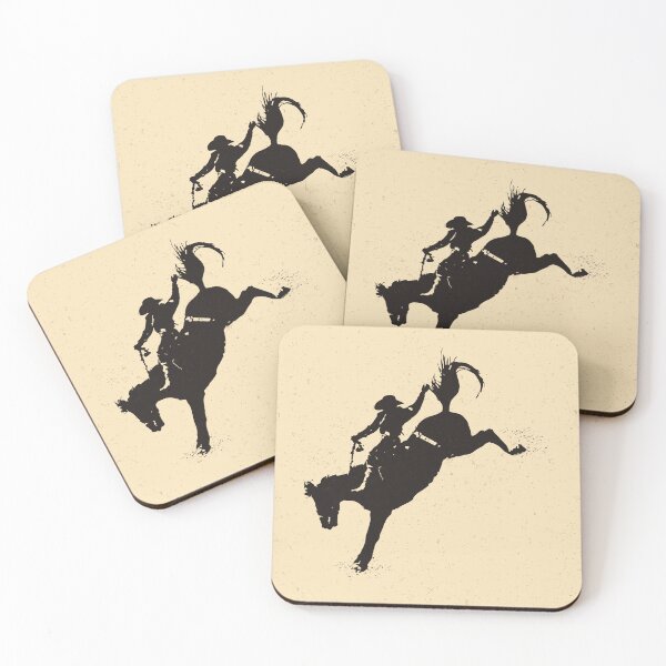 Item preview, Cowboy Bronco Rider Silhouette – Western Rodeo Art designed and sold by kilosdesignstudio.